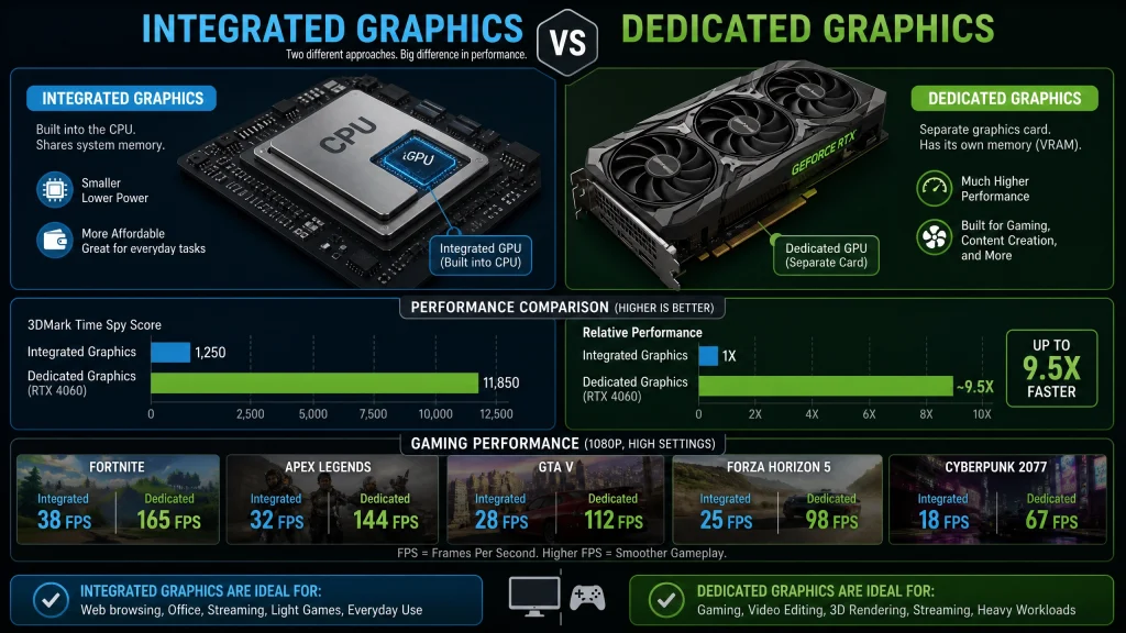 integrated vs dedicated graphics